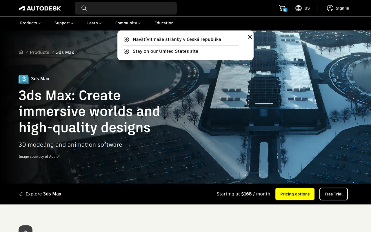 3ds Max home page screenshot