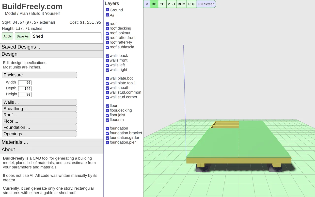 BuildFreely home page screenshot