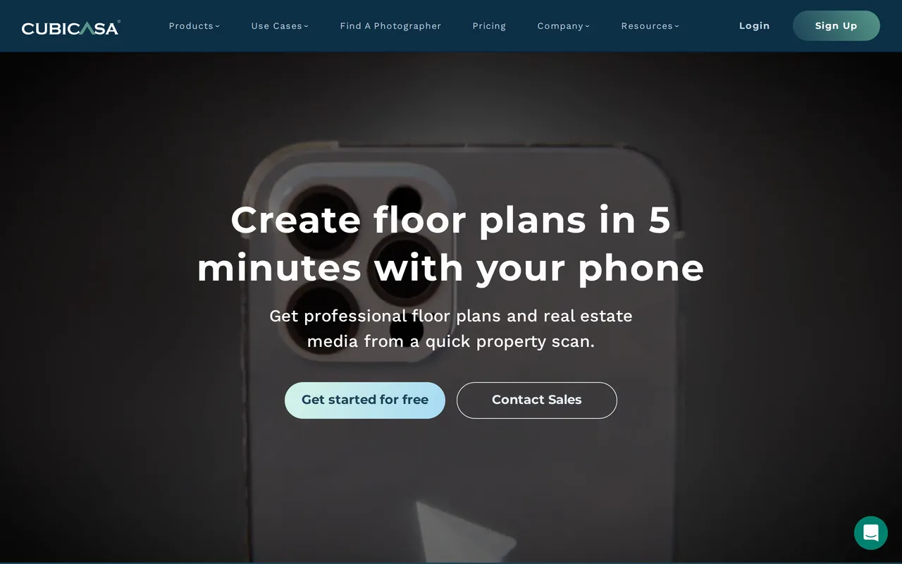 CubiCasa home page screenshot