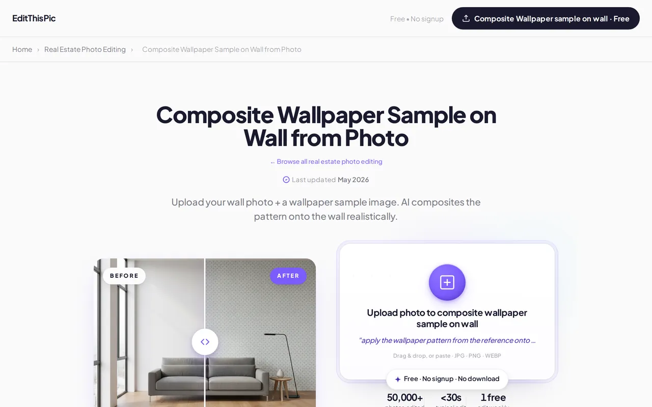 EditThisPic Wallpaper Compositor home page screenshot