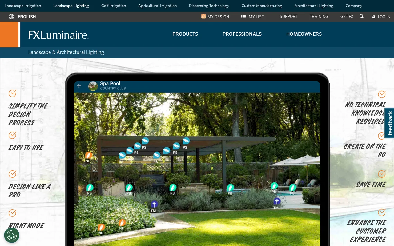 FX Luminaire My Design home page screenshot