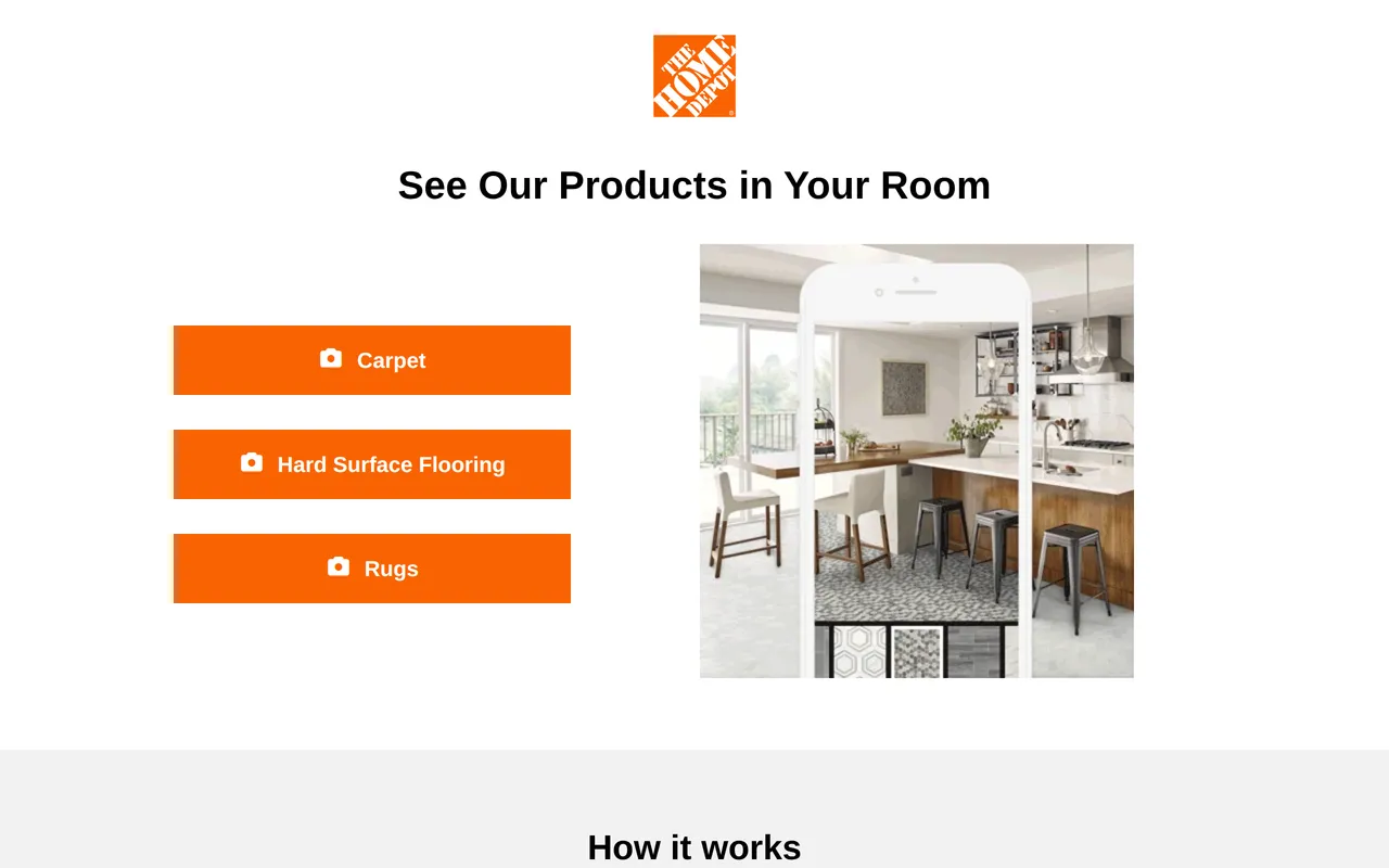 Home Depot Flooring Room Visualizer home page screenshot