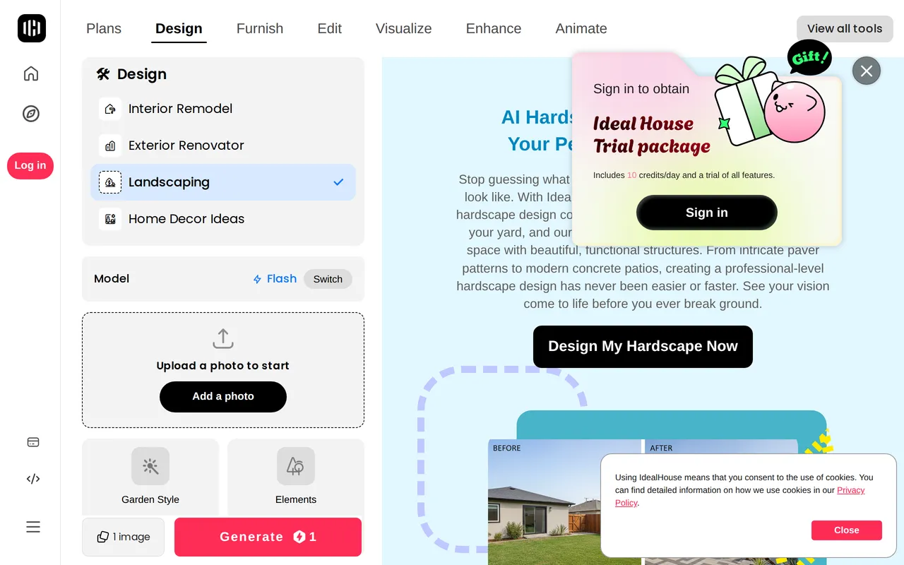 Ideal House Hardscape Design home page screenshot