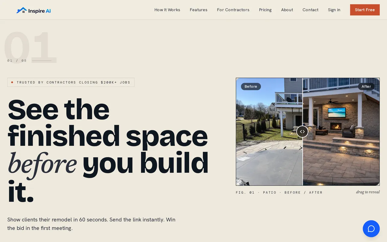 Inspire AI home page screenshot