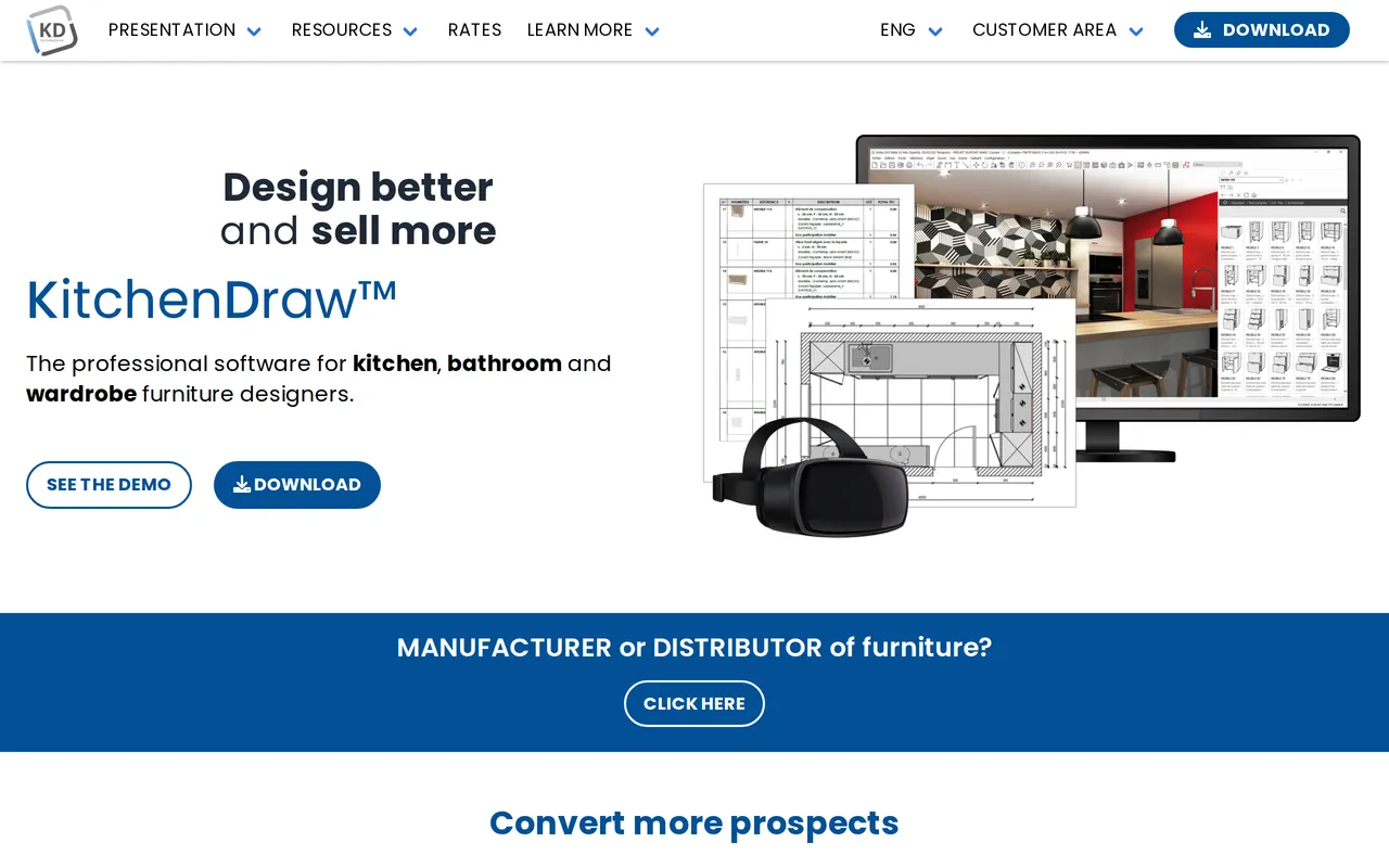 KitchenDraw home page screenshot