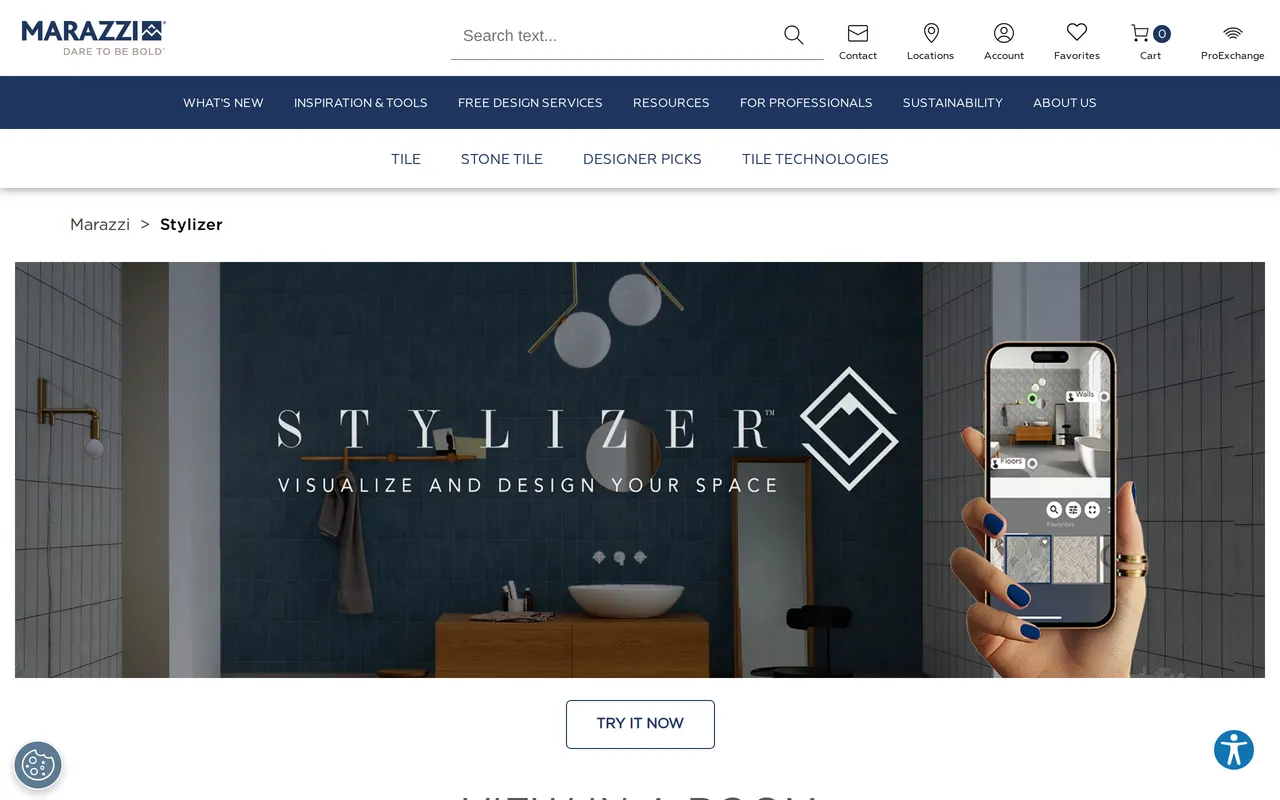 Marazzi Stylizer home page screenshot