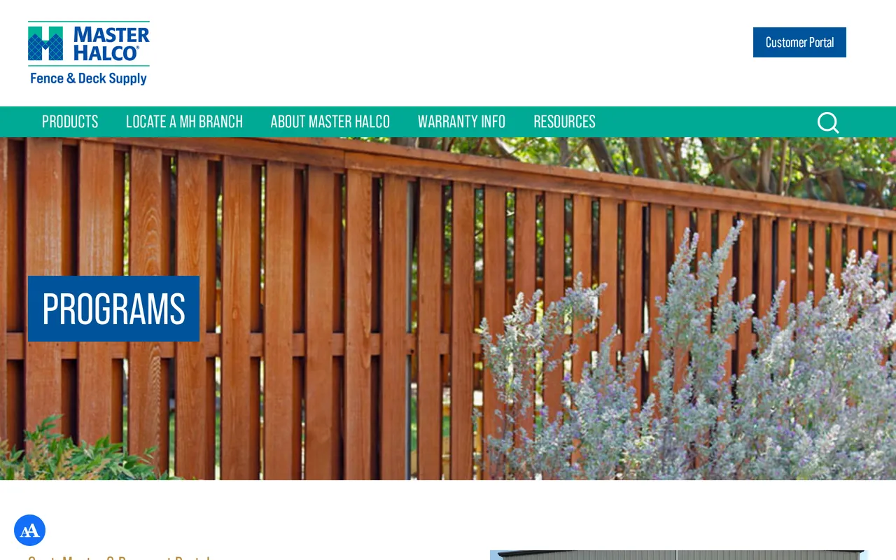 Master Halco QuoteMaster home page screenshot