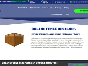 Milwaukee Fence Finders Online Designer screenshot