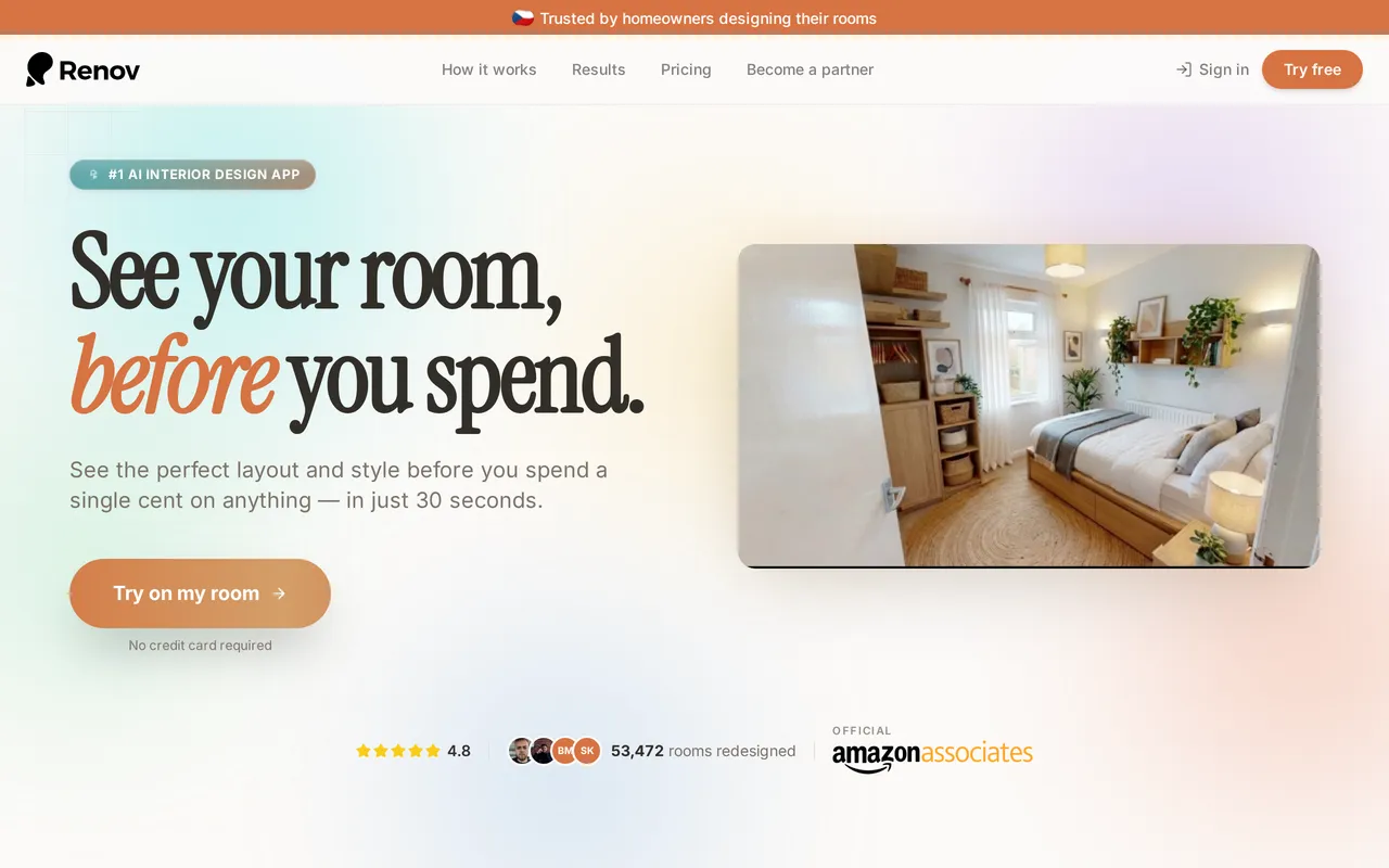 RenovAI home page screenshot