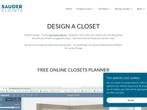 Sauder Closets Online Planner screenshot